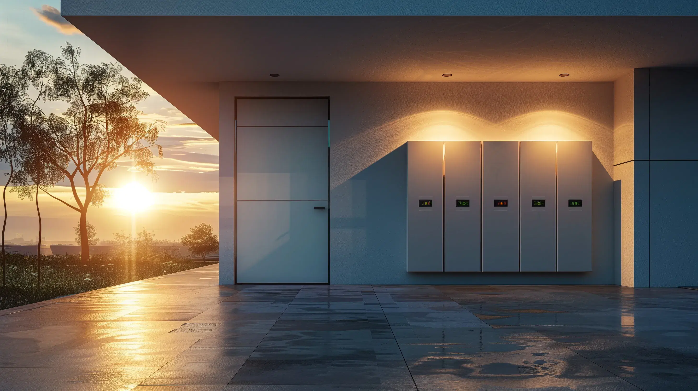 Grid-independent residential solar panel battery backup system installation
